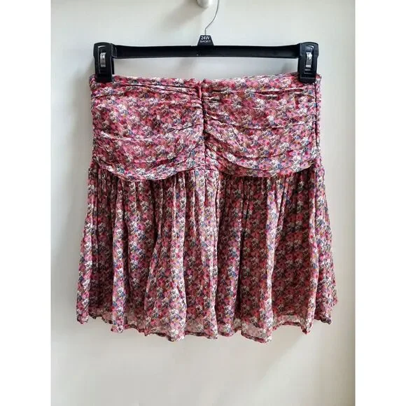 Zadig & Voltaire Javal Mousseline TDM Skirt Rose 36/SM Sugar Skulls Print NWT - Picture 7 of 15